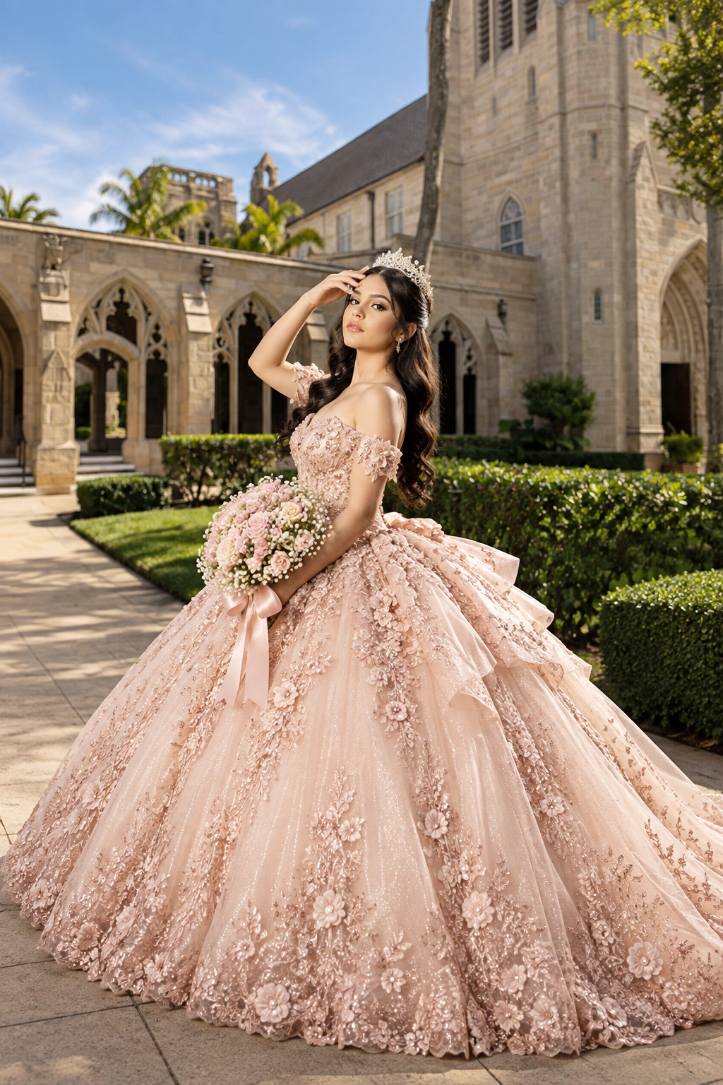Quinceañera Photo Session at the Church of Bethesda-By-The Sea, Palm Beach, Florida